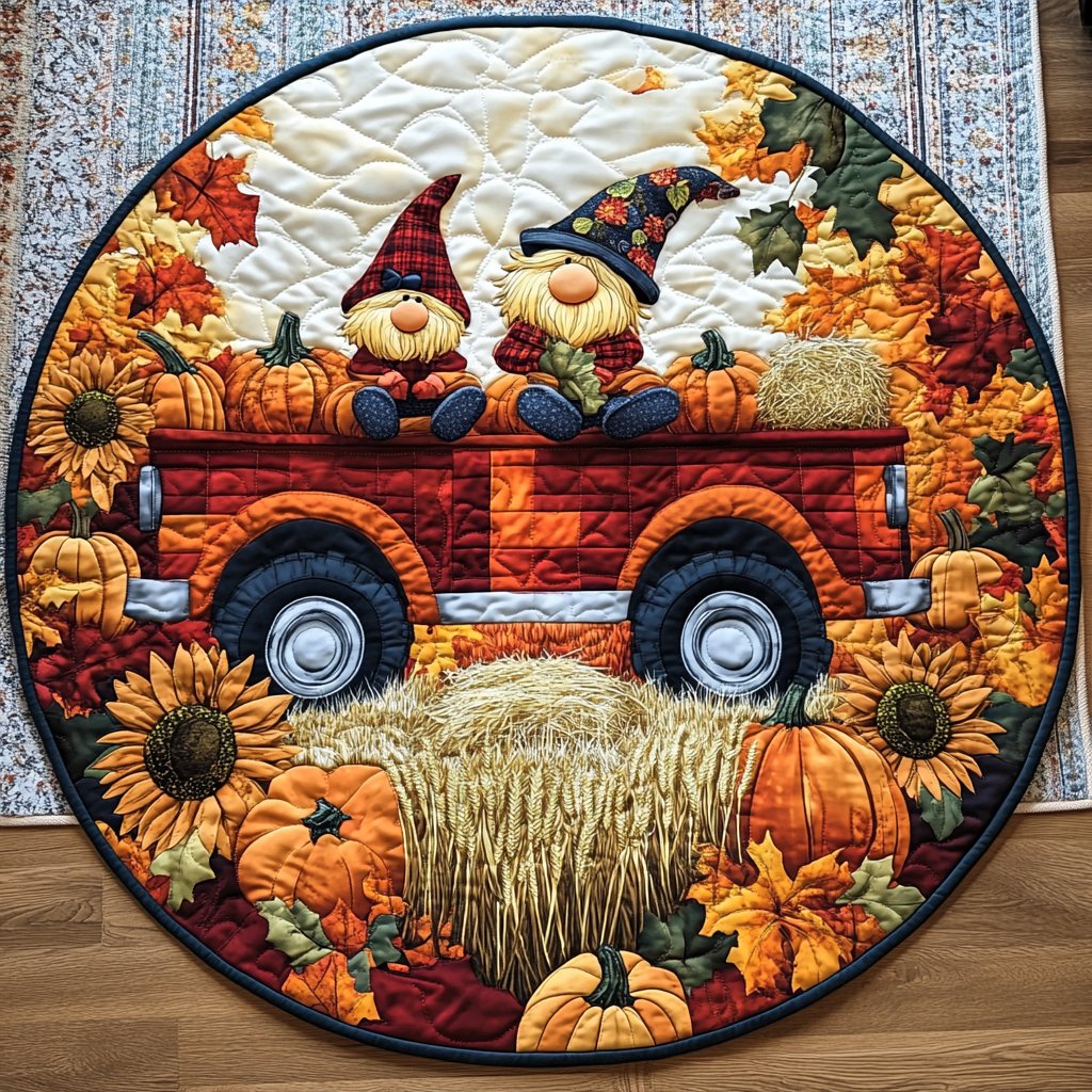 Autumn Magic Round Mat Rug - washable non-slip printed rug