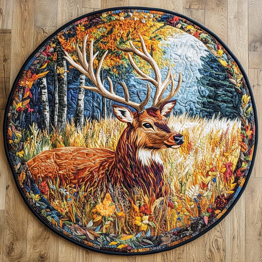 Autumn Majesty Round Mat Rug - Nature Design | Serene Home Decor