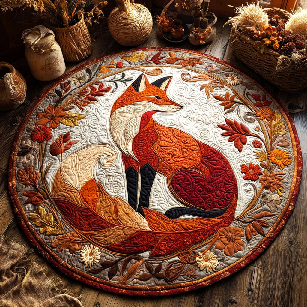 Autumn Majesty Round Mat Rug - washable non-slip printed rug