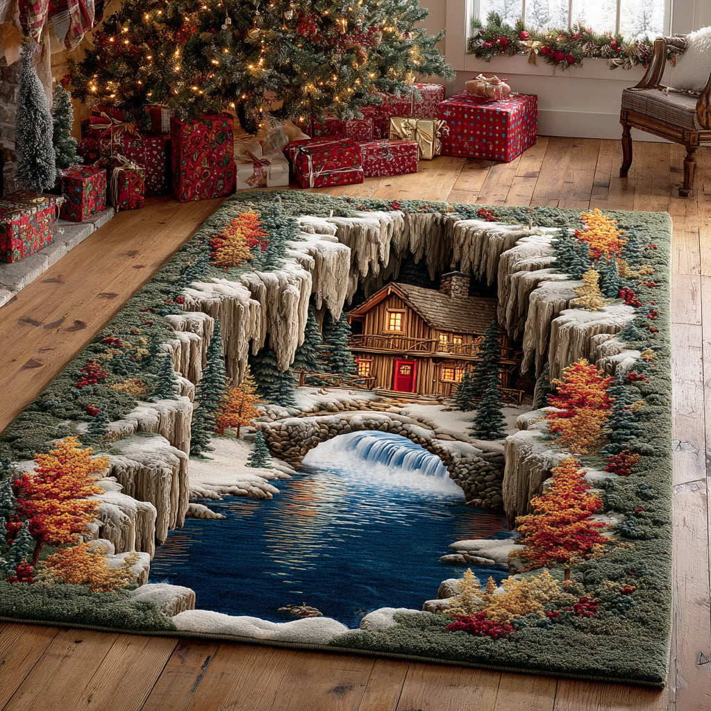 Autumn Maple Woodland area rug in a living room