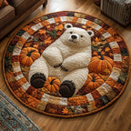 Autumn Nest Round Mat Rug - washable non-slip printed rug