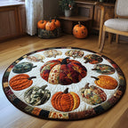 Autumn Pumpkins Round Mat Rug - Nature Design | Serene Home Decor