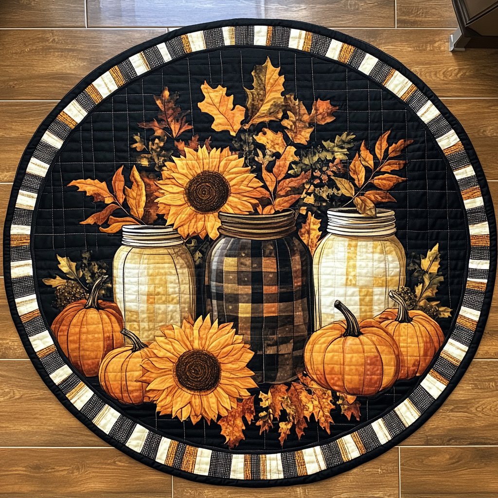 Autumn Radiance Round Mat Rug - Nature Design | Serene Home Decor