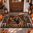 Autumn Sasquatch Stairway Doormat - Nature Design | Printed Welcome Doormat - washable non-slip printed rug