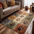 Autumn Sunset Paw area rug in a living room
