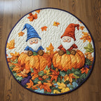 Autumn Treasures Round Mat Rug - washable non-slip printed rug
