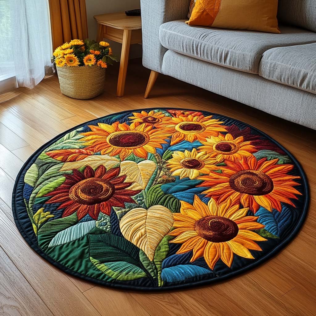 Autumn Whisper Round Mat Rug - Nature Design | Serene Home Decor