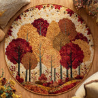 Autumn Whisper Round Mat Rug - washable non-slip printed rug