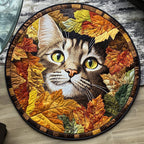 Autumn Whispers Round Mat Rug - washable non-slip printed rug