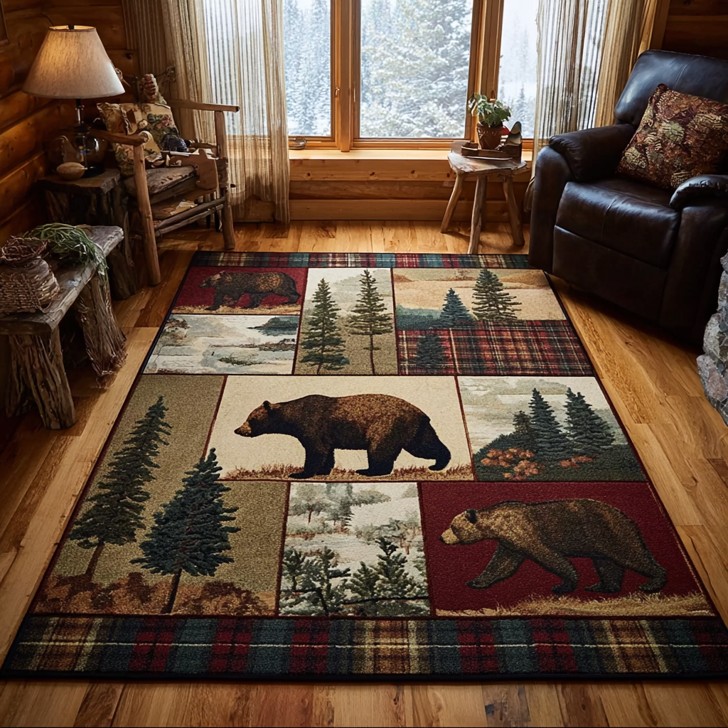 Autumn Woods area rug in a living room
