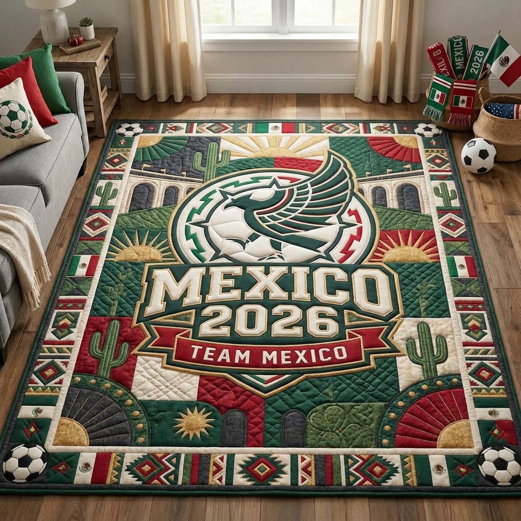 Aztec Glory area rug in a living room