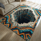 Azure Depths area rug in a living room