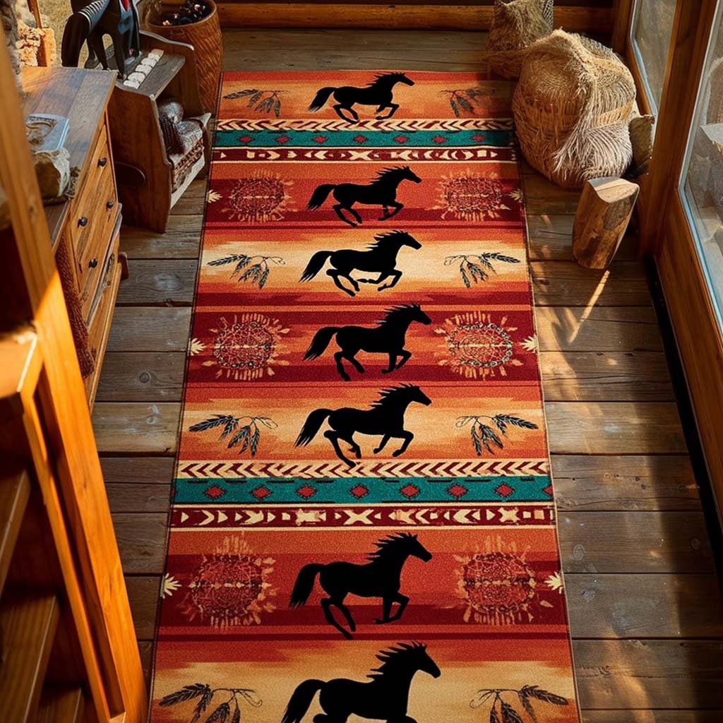 Azure Horizon Runner Carpet Runner Rug - Cute Pet Design | Animal Printed Runner Rug