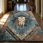 Azure Longhorn Spirit area rug in a living room
