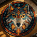 Azure Spirit Round Mat Rug - washable non-slip printed rug