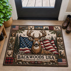 Backwoods USA Whitetail Doormat - Patriotic Design | Printed Welcome Doormat