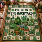 Backyard Therapy area rug in a living room