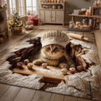 Baking Paws area rug in a living room