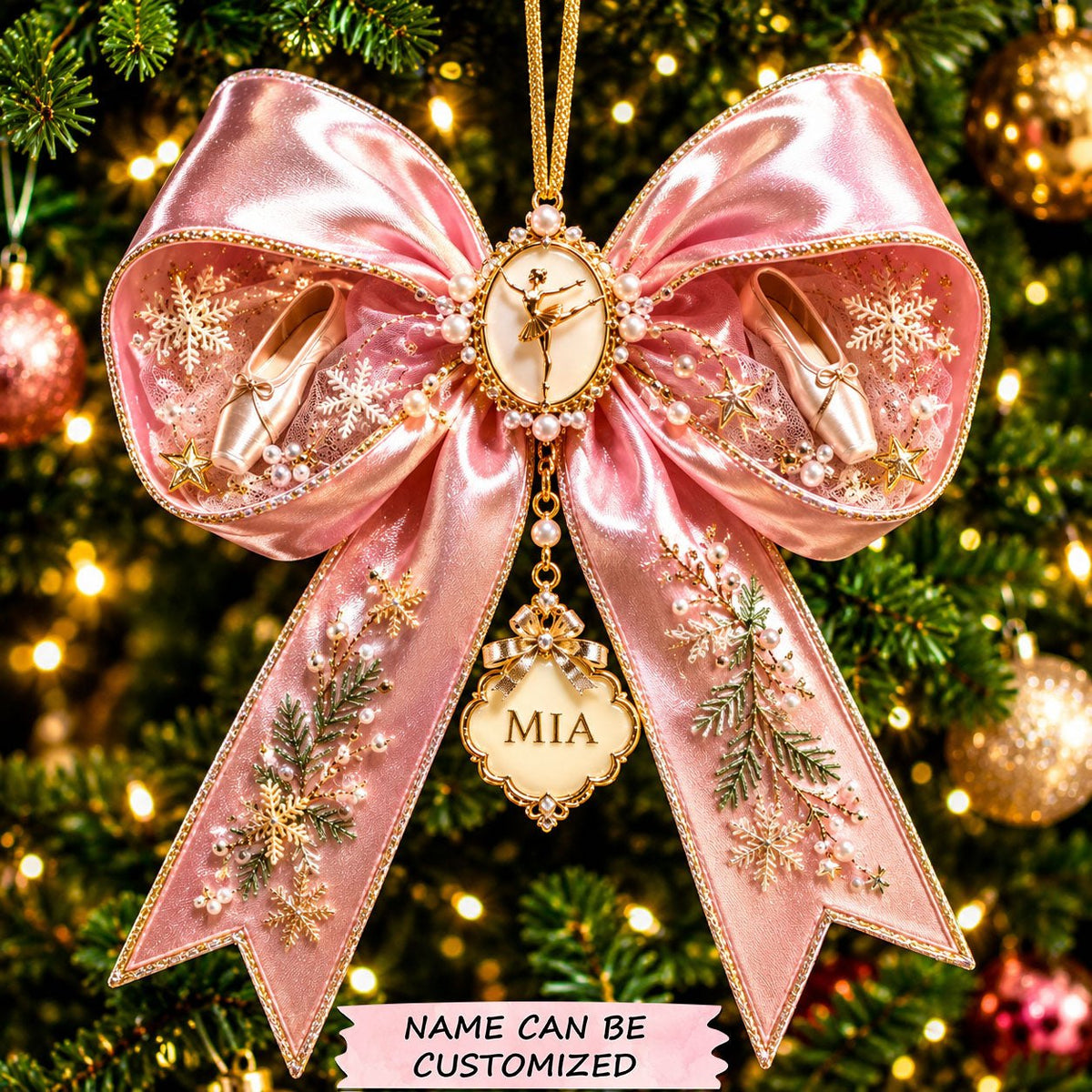 Ballet Christmas Bow Christmas Ornament