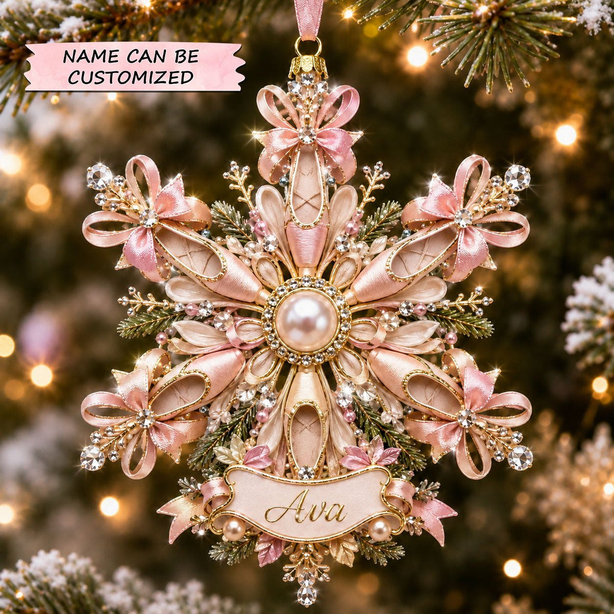Ballet Snowflake Shoes Christmas Ornament