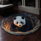Bamboo Glow Round Mat Rug - washable non-slip printed rug