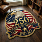 Banner Eagle Custom Shape Area Rug - Cute Animal Design | Die-Cut Non-Slip Rug - washable non-slip printed rug