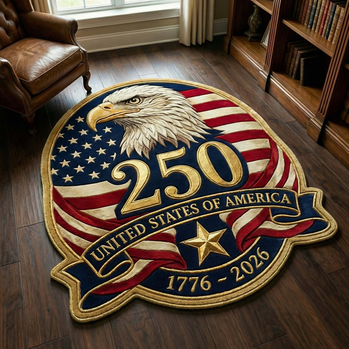 Banner Eagle Custom Shape Area Rug - Cute Animal Design | Die-Cut Non-Slip Rug - washable non-slip printed rug