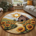 Barn Serenity Round Mat Rug - washable non-slip printed rug