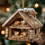 Barnwood Hen House Christmas Ornament