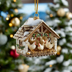 Barnyard Hen House Christmas Ornament