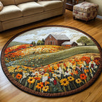 Barnyard Elegance Round Mat Rug - washable non-slip printed rug