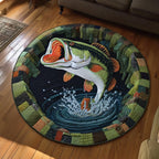 Bass Breaker Pit Round Mat Rug - washable non-slip printed rug