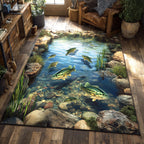 Bass Lagoon area rug in a living room