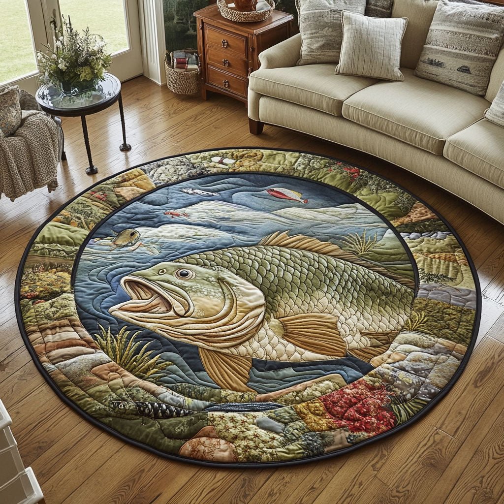Bass by the Water Round Mat Rug - Nature Design | Serene Home Decor