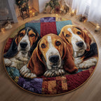 Basset Hounds Round Mat Rug - Nature Design | Serene Home Decor