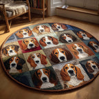 Basset Hounds Round Mat Rug - Nature Design | Serene Home Decor