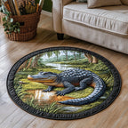Bayou Beast Round Mat Rug - washable non-slip printed rug