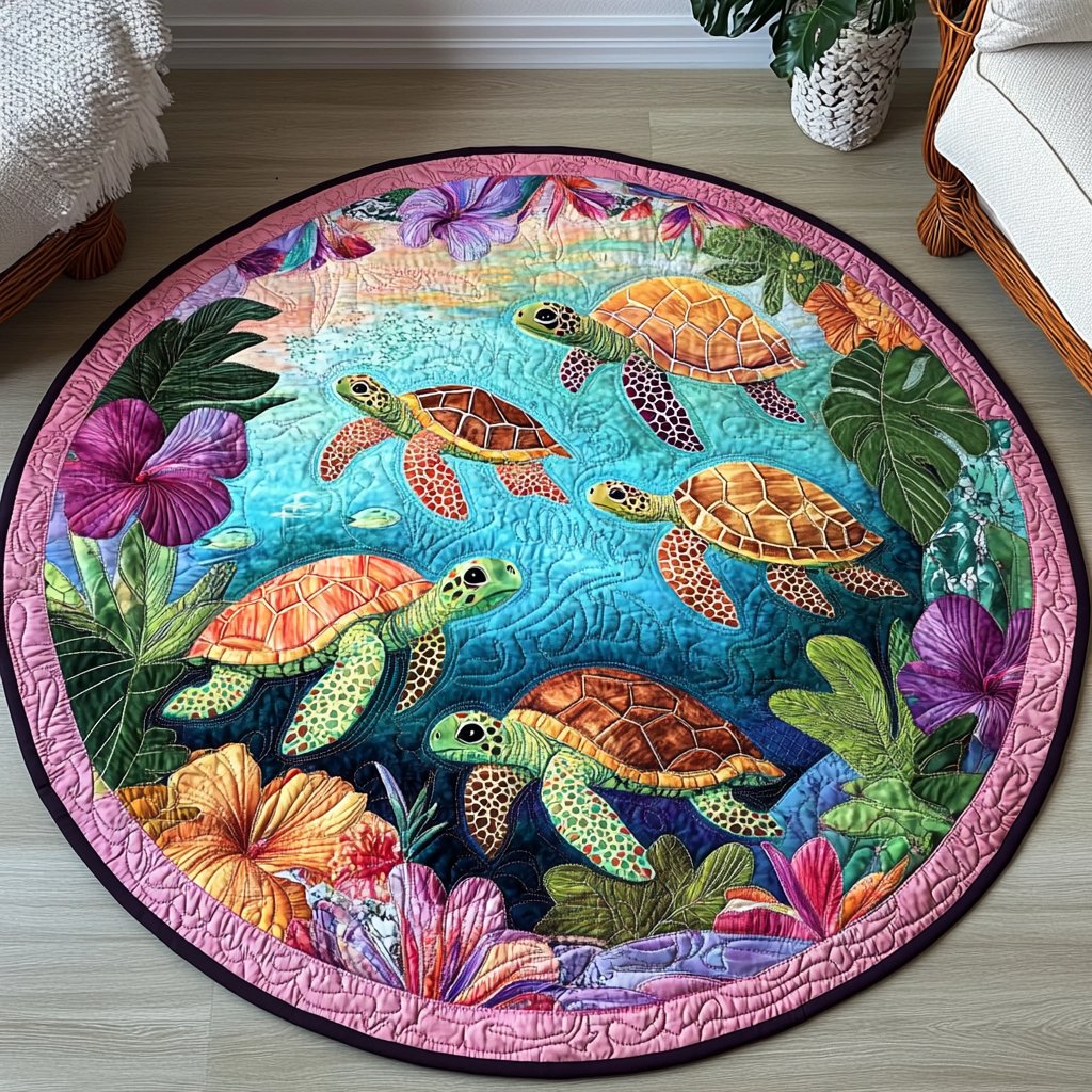 Beach Bliss Round Mat Rug - Nature Design | Serene Home Decor