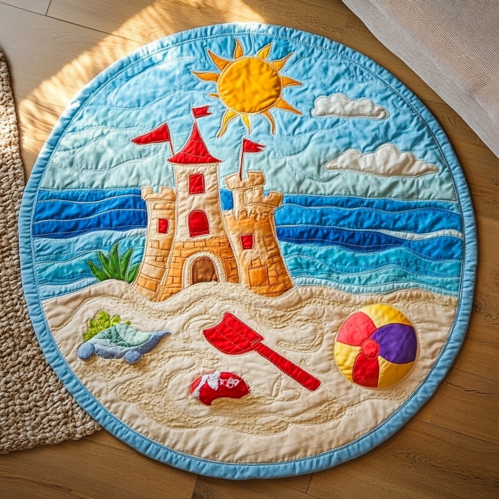 Beach Bliss Round Mat Rug - Nature Design | Serene Home Decor