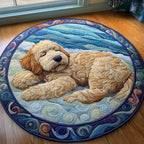 Beach Dreamy Doodle Round Mat Rug - washable non-slip printed rug