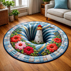 Beacon Glow Round Mat Rug - washable non-slip printed rug