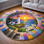 Beacon Glow Round Mat Rug - Nature Design | Serene Home Decor