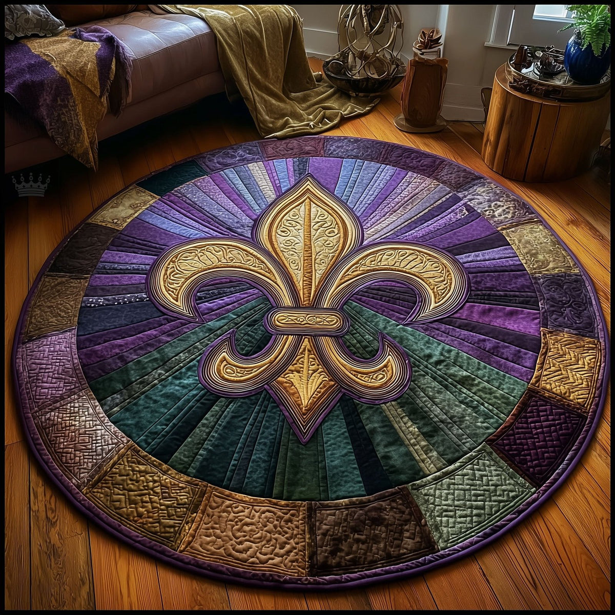 Beaded Revelry Round Mat Rug - Nature Design | Serene Home Decor