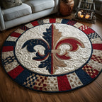 Beaded Revelry Round Mat Rug - washable non-slip printed rug