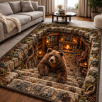 Bear Cabin area rug in a living room