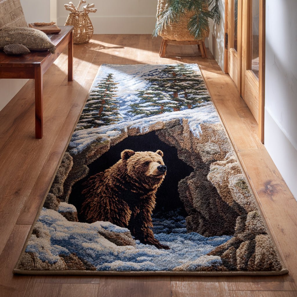 Bear Den Rest Runner Carpet Runner Rug - Cute Pet Design | Animal Printed Runner Rug