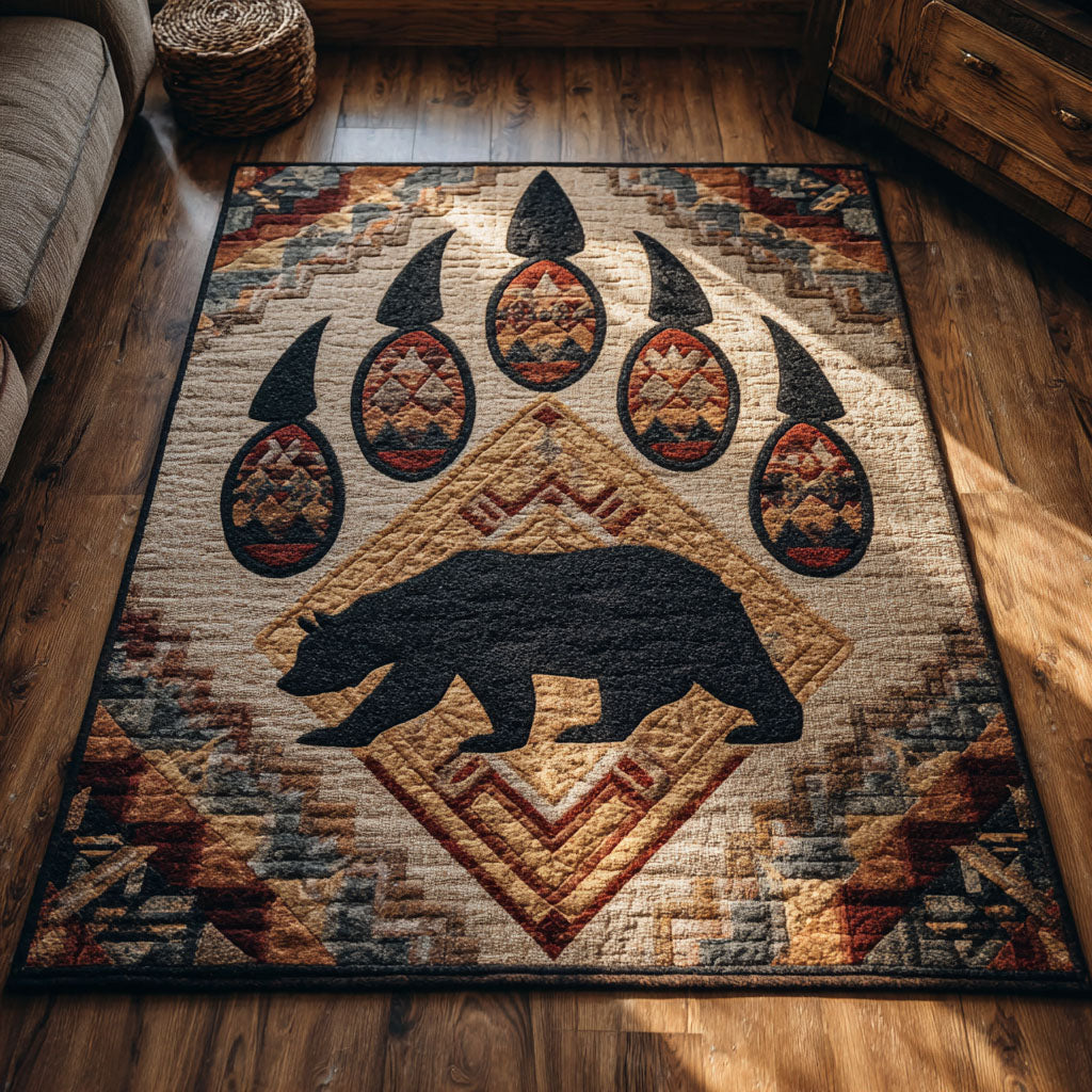 Bear Guardian area rug in a living room