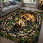 Bear Haven area rug in a living room