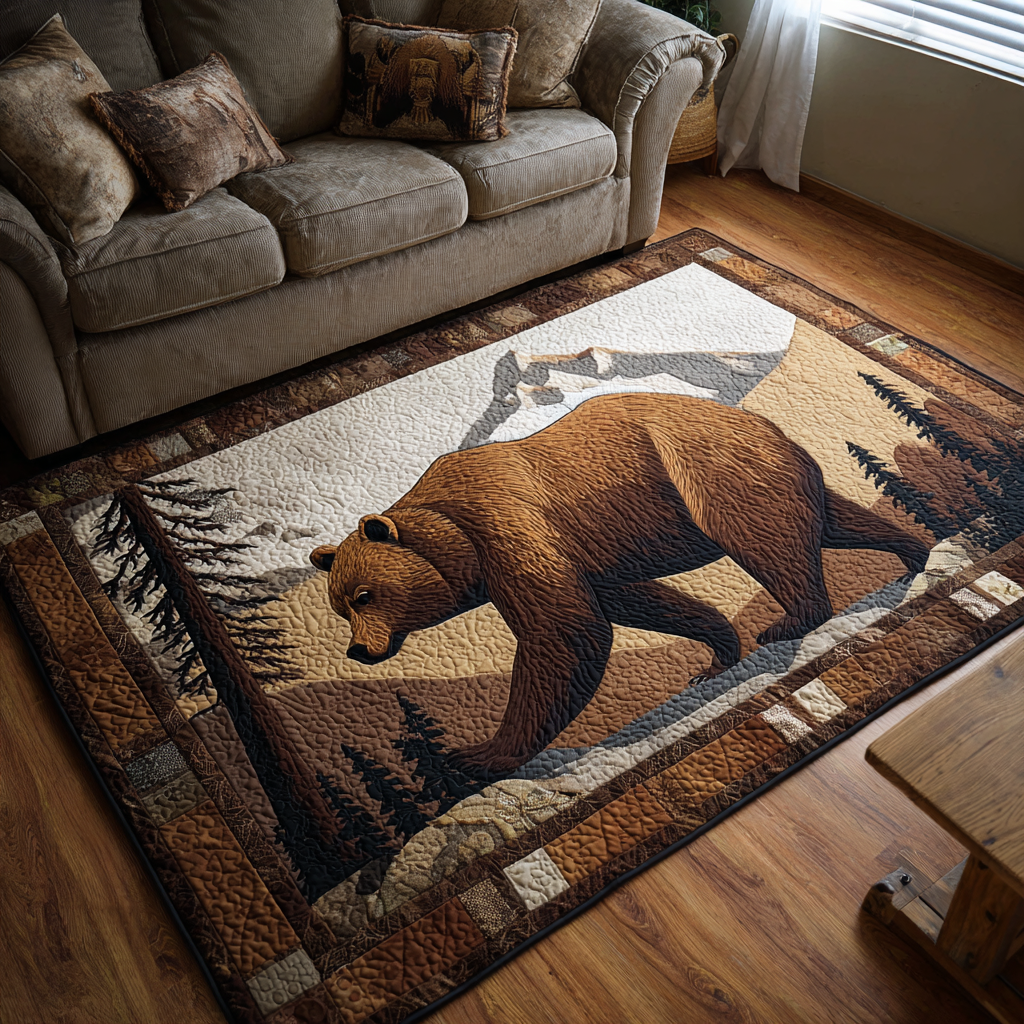 Bear Haven area rug in a living room