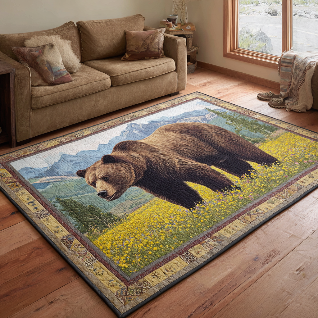 Bear Haven area rug in a living room